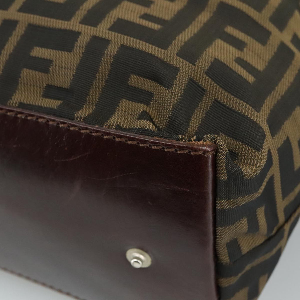 FENDI Zucca Canvas Tote Bag Brown Black 109152