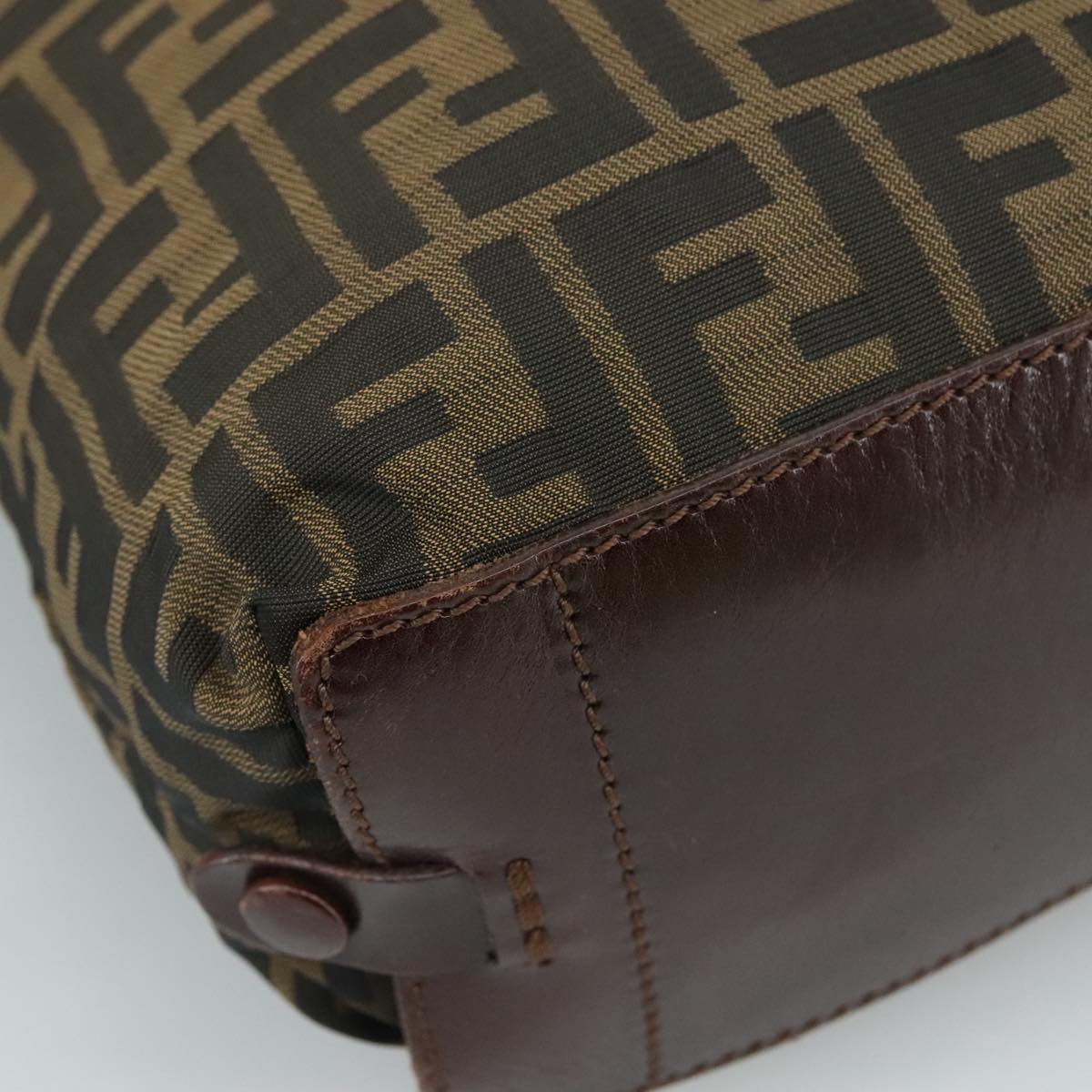 FENDI Zucca Canvas Tote Bag Brown Black 109152