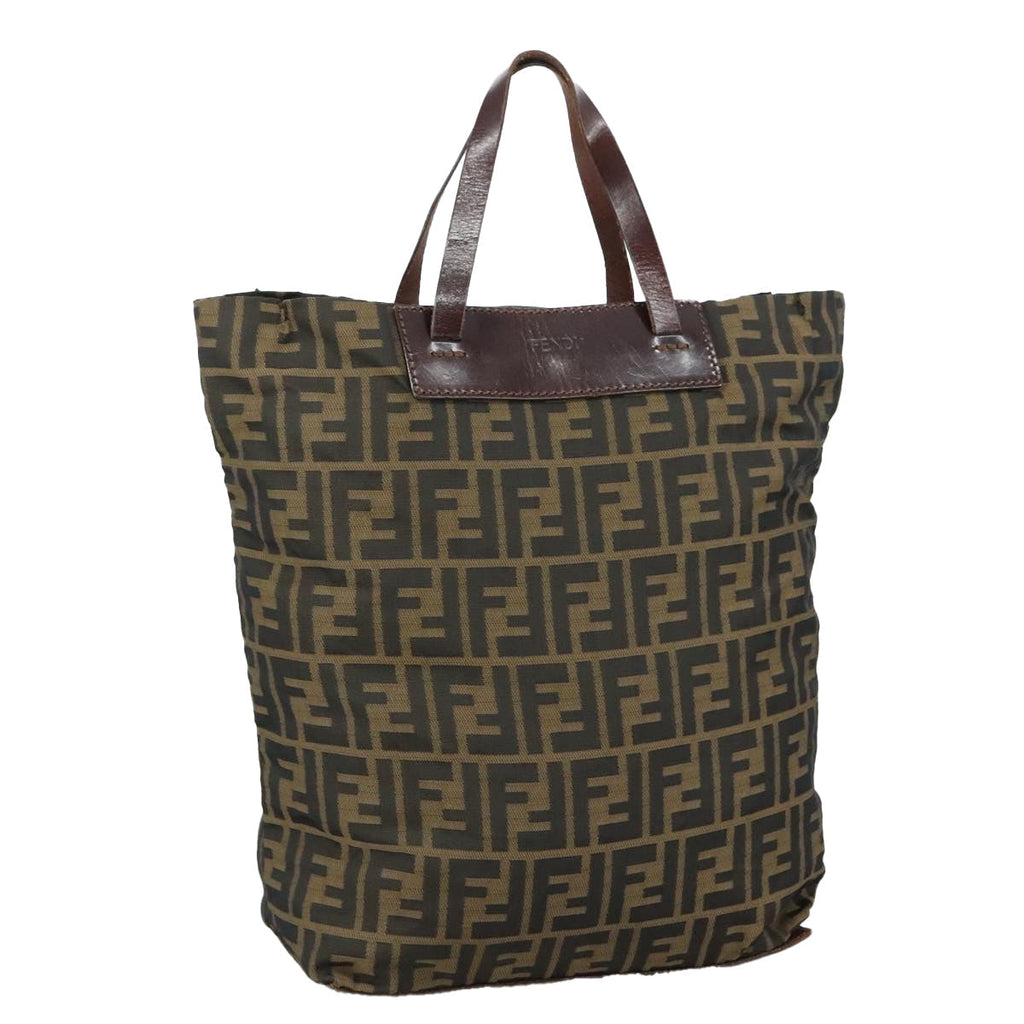 FENDI Zucca Canvas Tote Bag Brown Black 109152