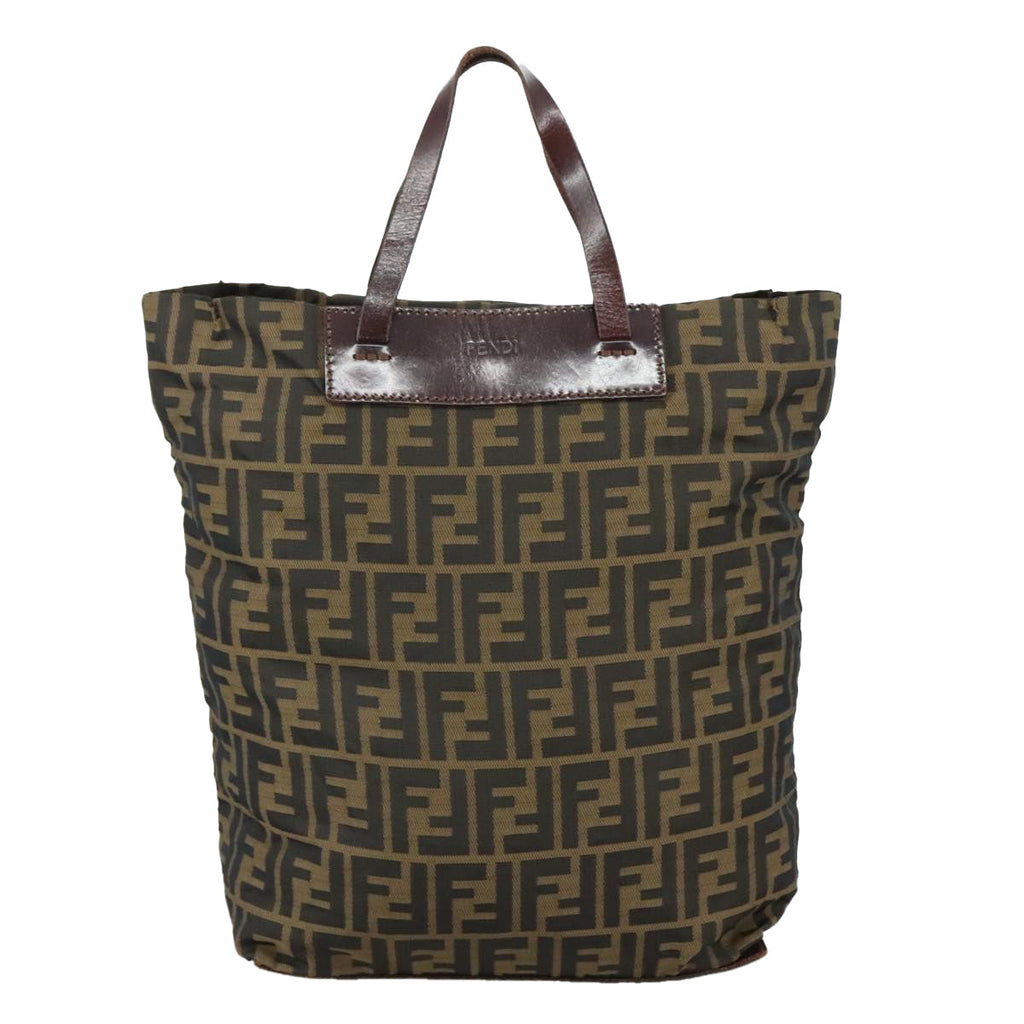 FENDI Zucca Canvas Tote Bag Brown Black 109152