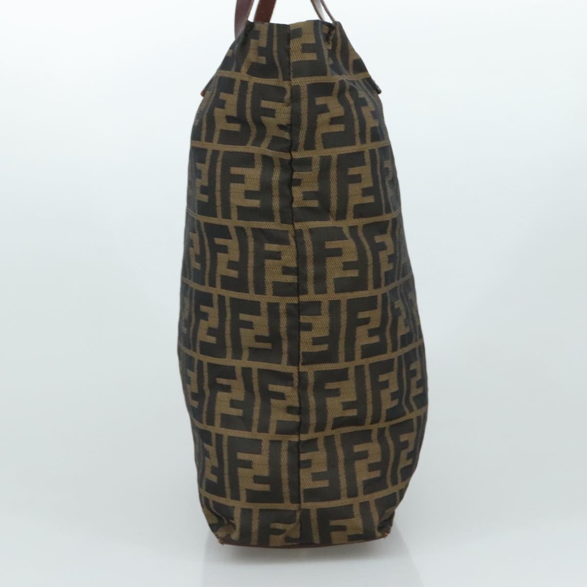 FENDI Zucca Canvas Tote Bag Brown Black 109152