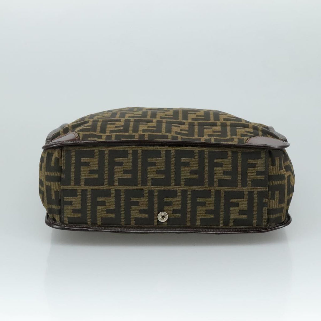 FENDI Zucca Canvas Hand Bag Brown Black 109154
