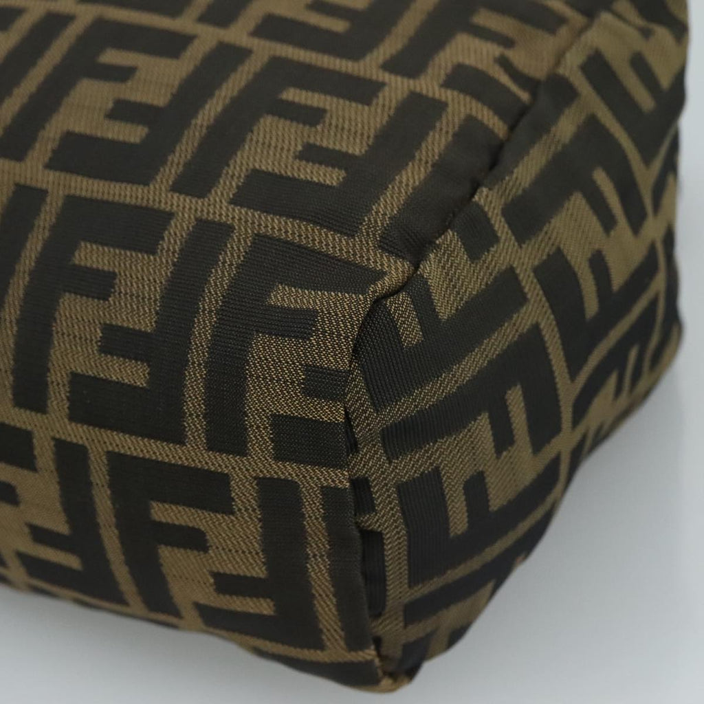 FENDI Zucca Canvas Hand Bag Brown Black 109157