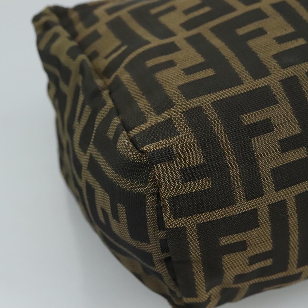 FENDI Zucca Canvas Hand Bag Brown Black 109157