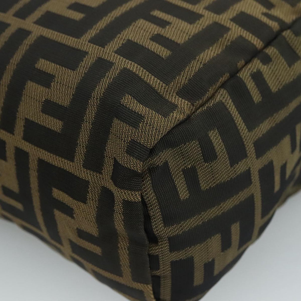 FENDI Zucca Canvas Hand Bag Brown Black 109157