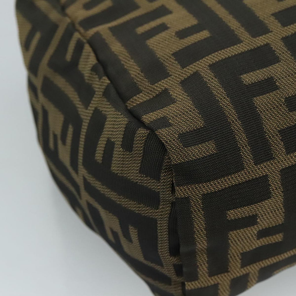FENDI Zucca Canvas Hand Bag Brown Black 109157