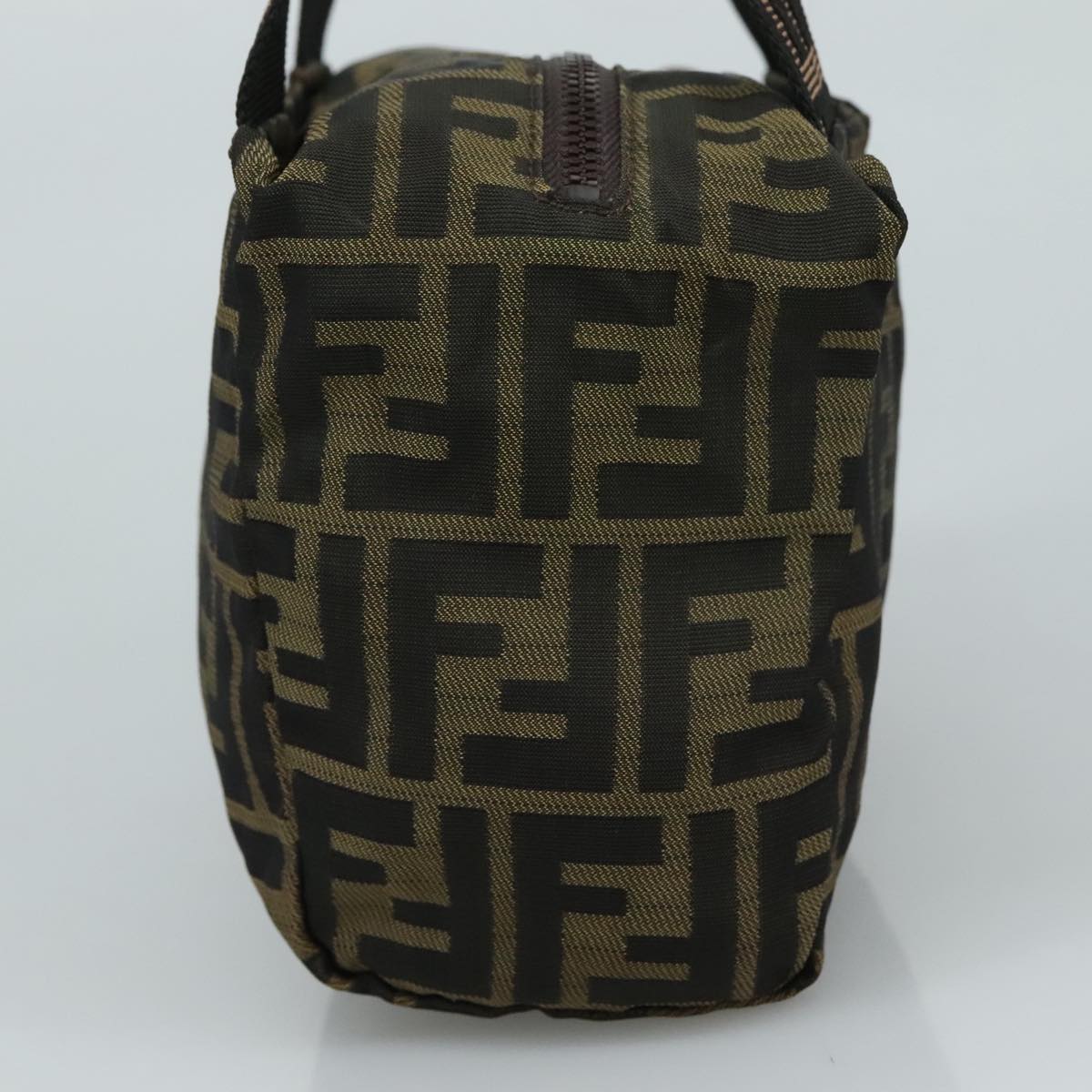 FENDI Zucca Canvas Hand Bag Brown Black 109157