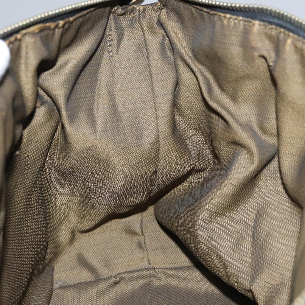FENDI Zucca Canvas Hand Bag Brown Black gold 109159
