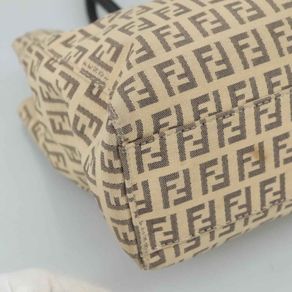 FENDI Zucchino Canvas Hand Bag Beige 109160