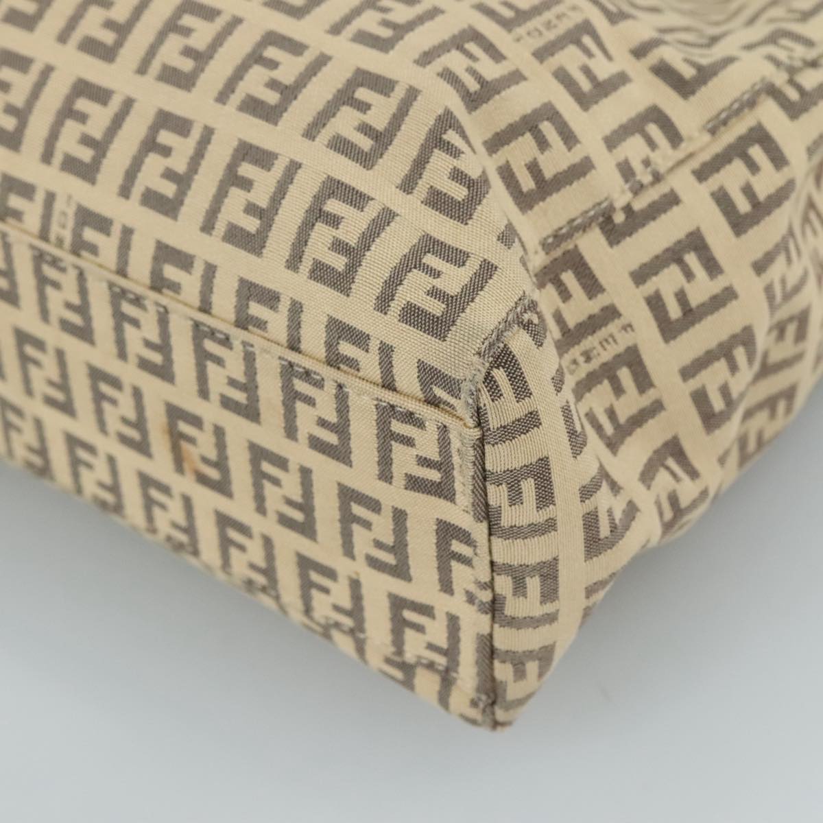 FENDI Zucchino Canvas Hand Bag Beige 109160