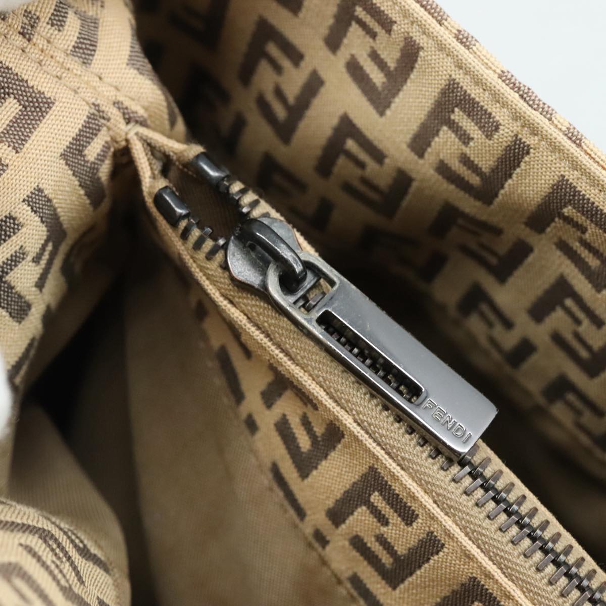 FENDI Zucchino Canvas Hand Bag Beige 109160