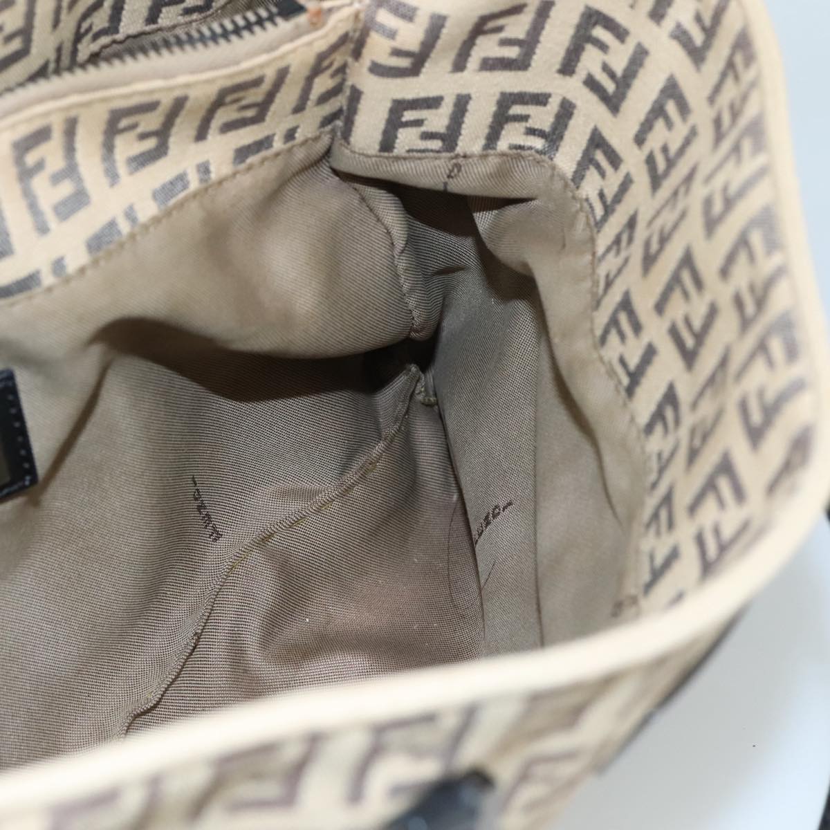 FENDI Zucchino Canvas Hand Bag Beige 109160