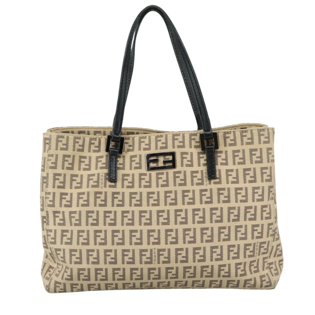 FENDI Zucchino Canvas Hand Bag Beige 109160