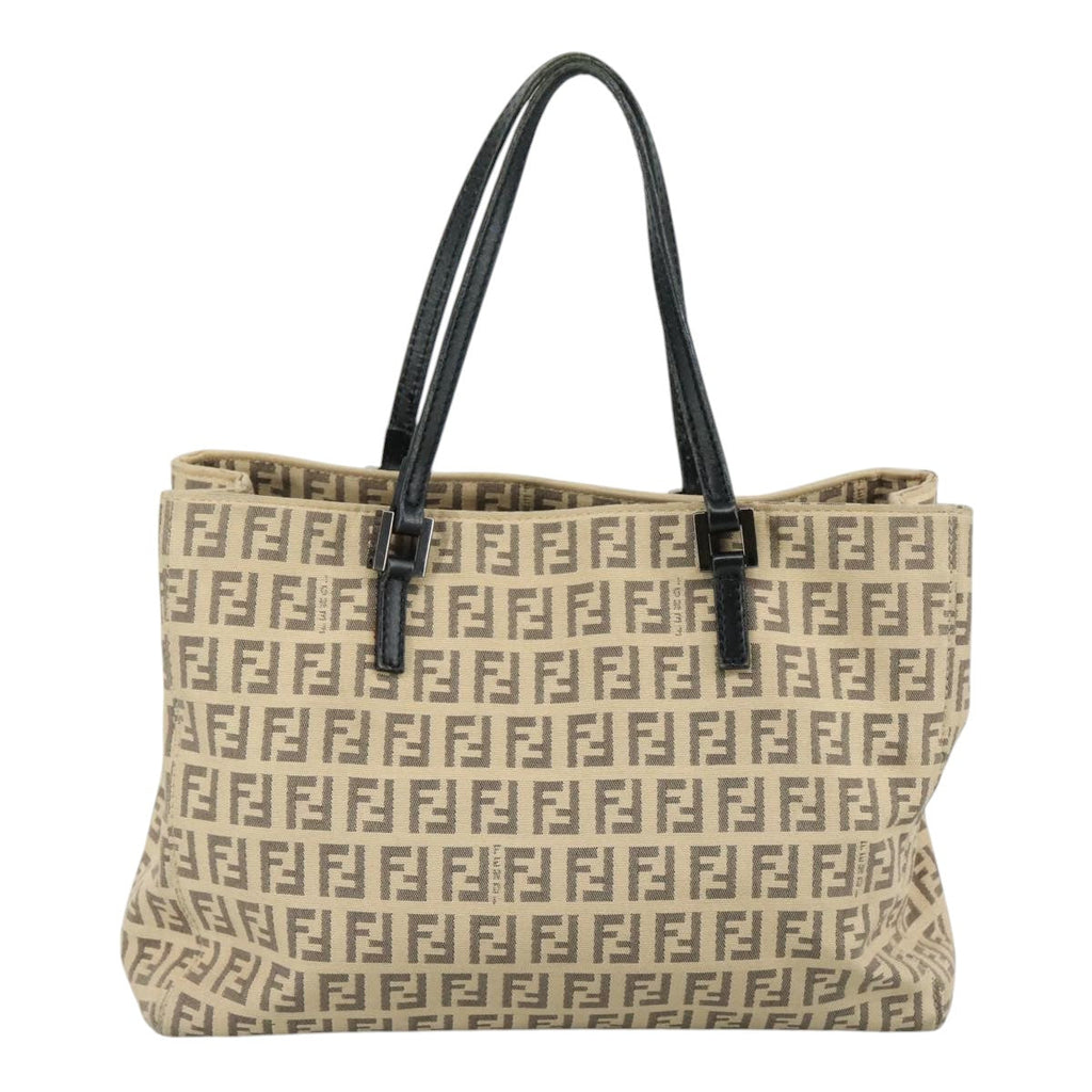 FENDI Zucchino Canvas Hand Bag Beige 109160
