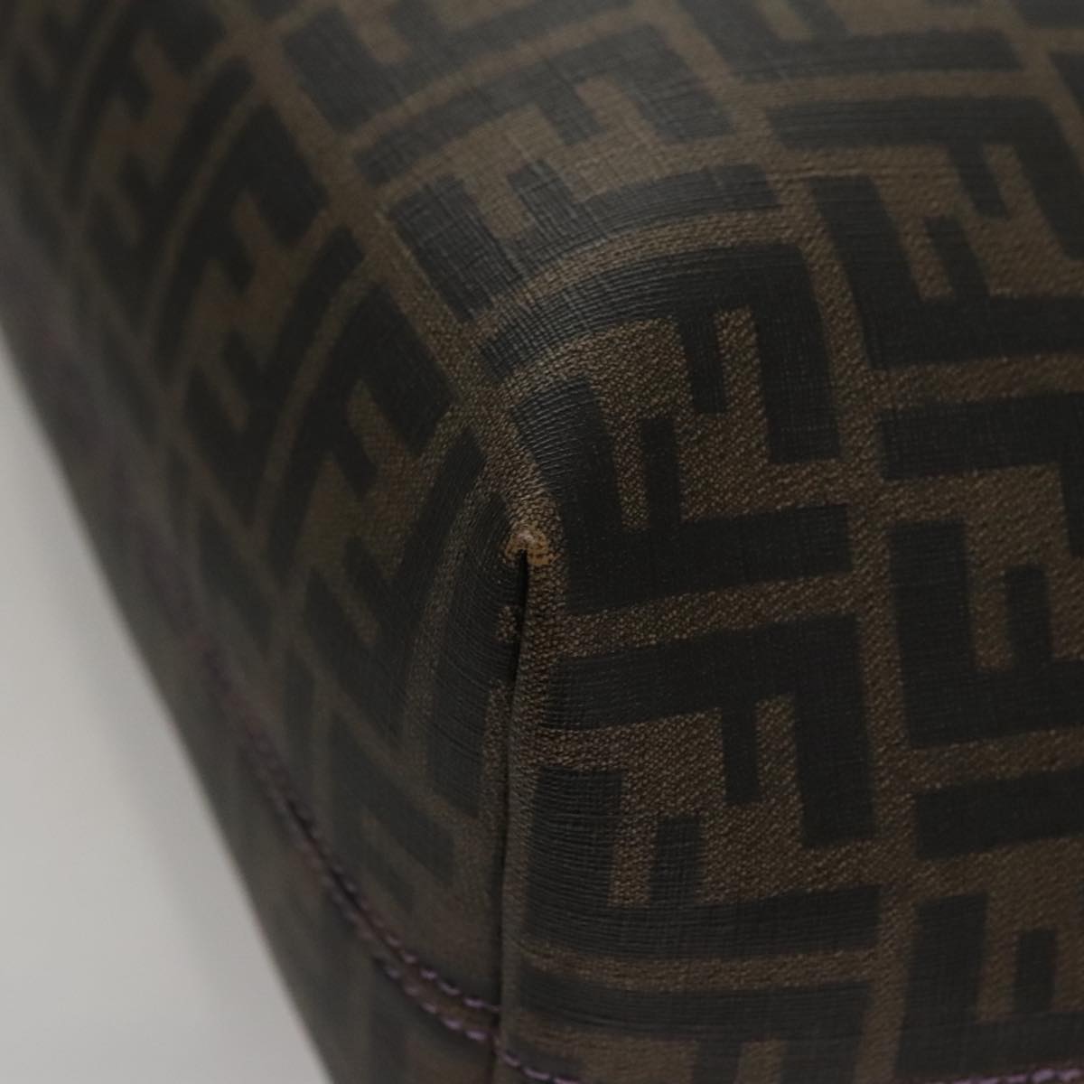 FENDI Zucca Canvas Tote Bag Brown Black 109418