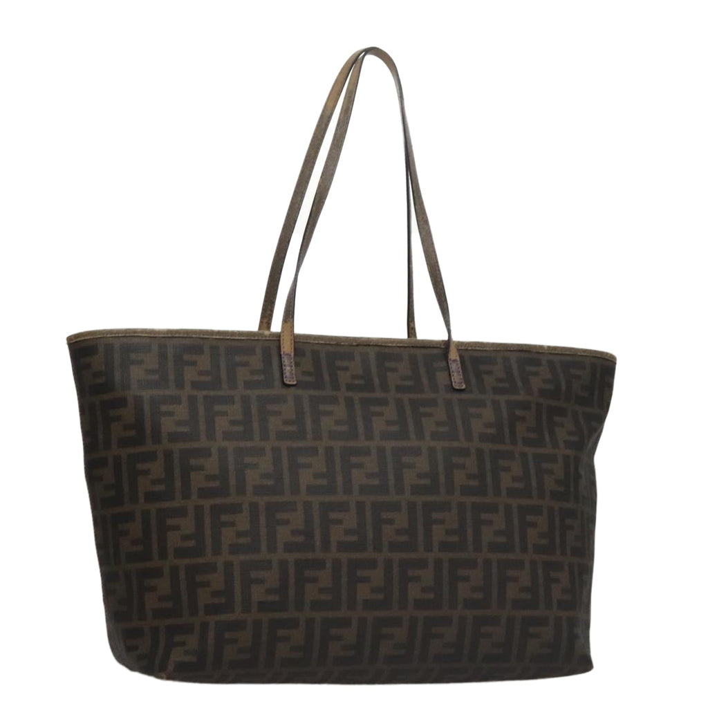 FENDI Zucca Canvas Tote Bag Brown Black 109418