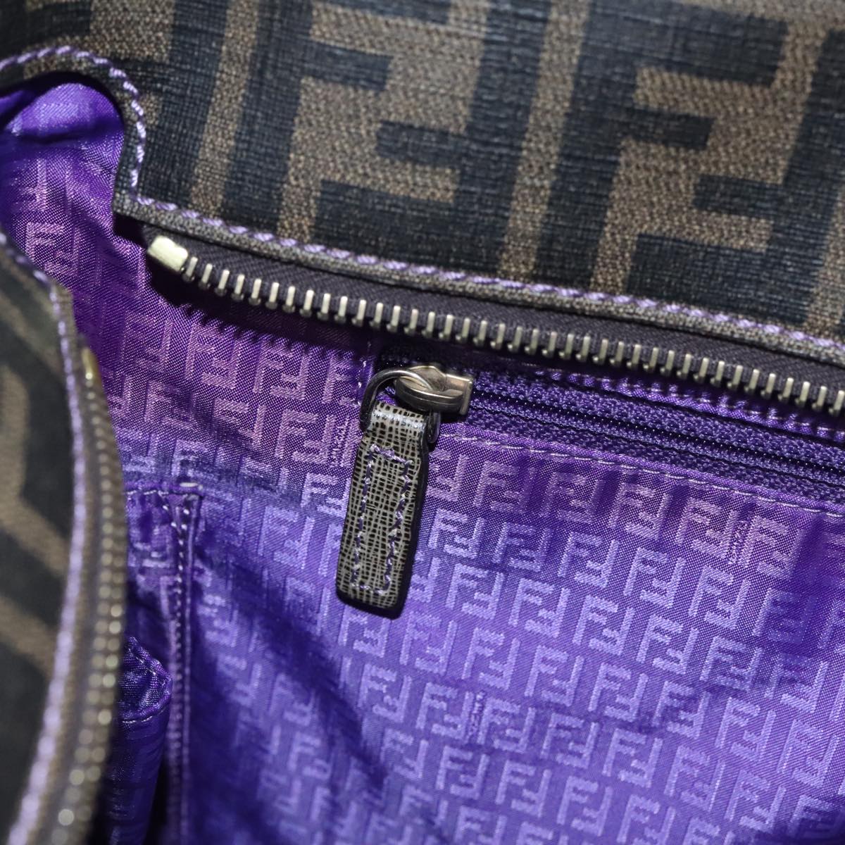 FENDI Zucca Canvas Tote Bag Brown Black 109418