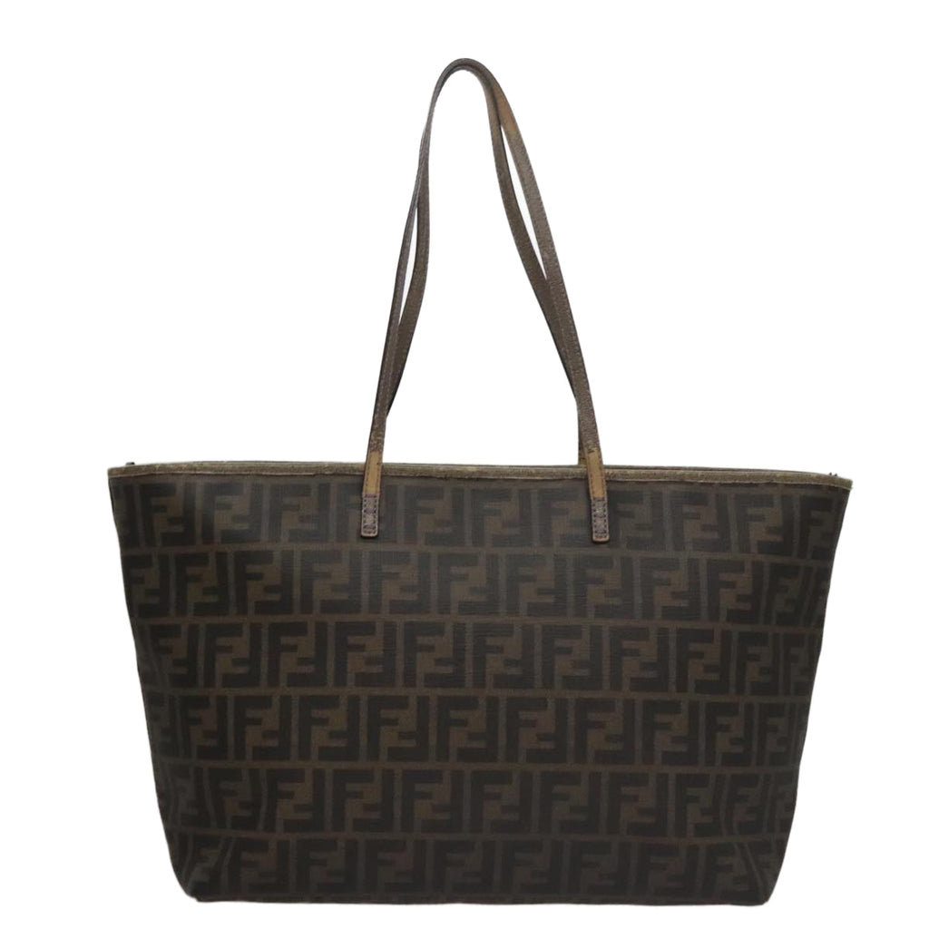 FENDI Zucca Canvas Tote Bag Brown Black 109418
