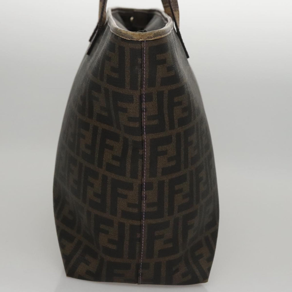 FENDI Zucca Canvas Tote Bag Brown Black 109418