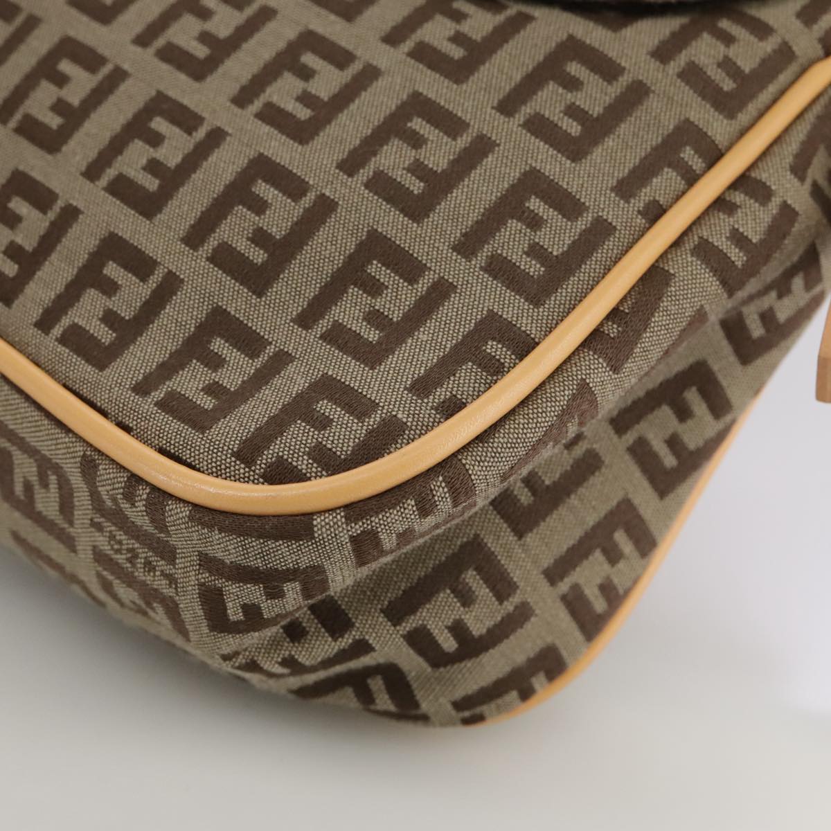 FENDI Zucchino Canvas Hand Bag Beige 109493