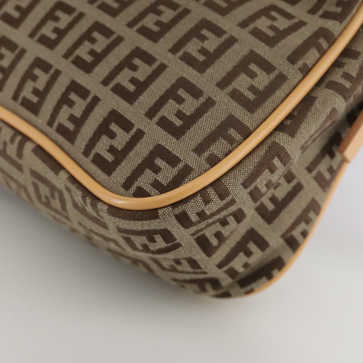 FENDI Zucchino Canvas Hand Bag Beige 109493