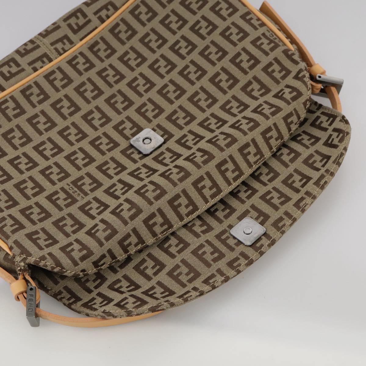 FENDI Zucchino Canvas Hand Bag Beige 109493