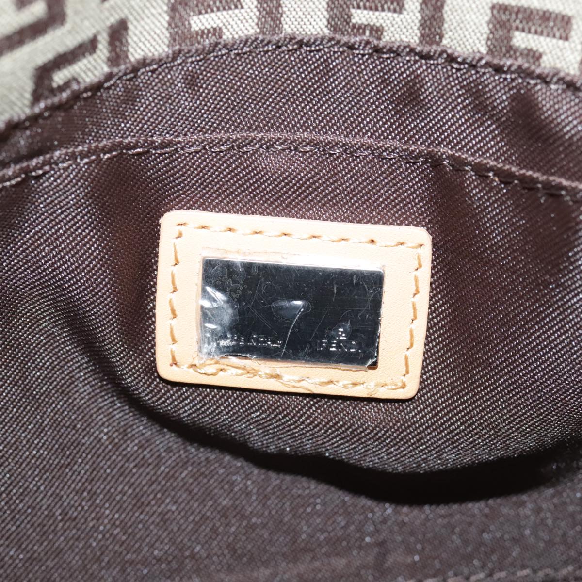 FENDI Zucchino Canvas Hand Bag Beige 109493