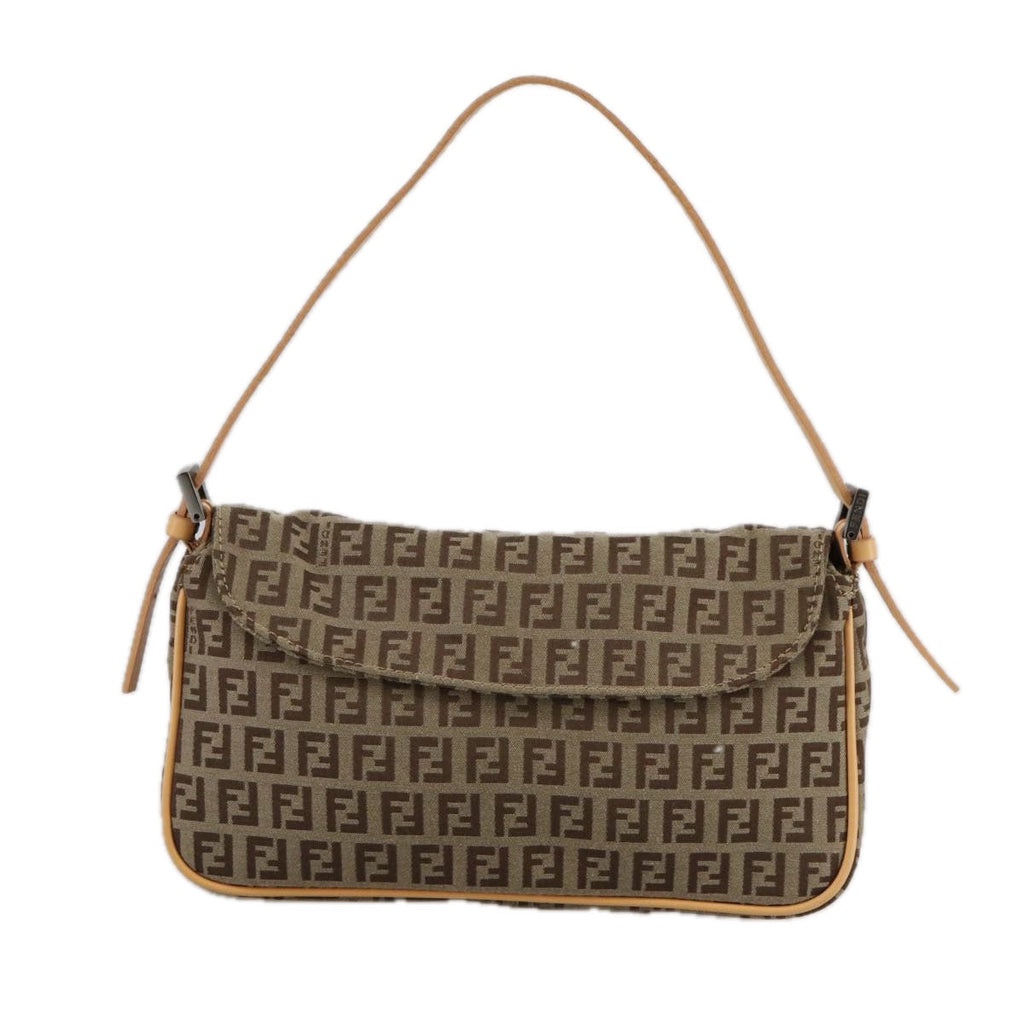 FENDI Zucchino Canvas Hand Bag Beige 109493