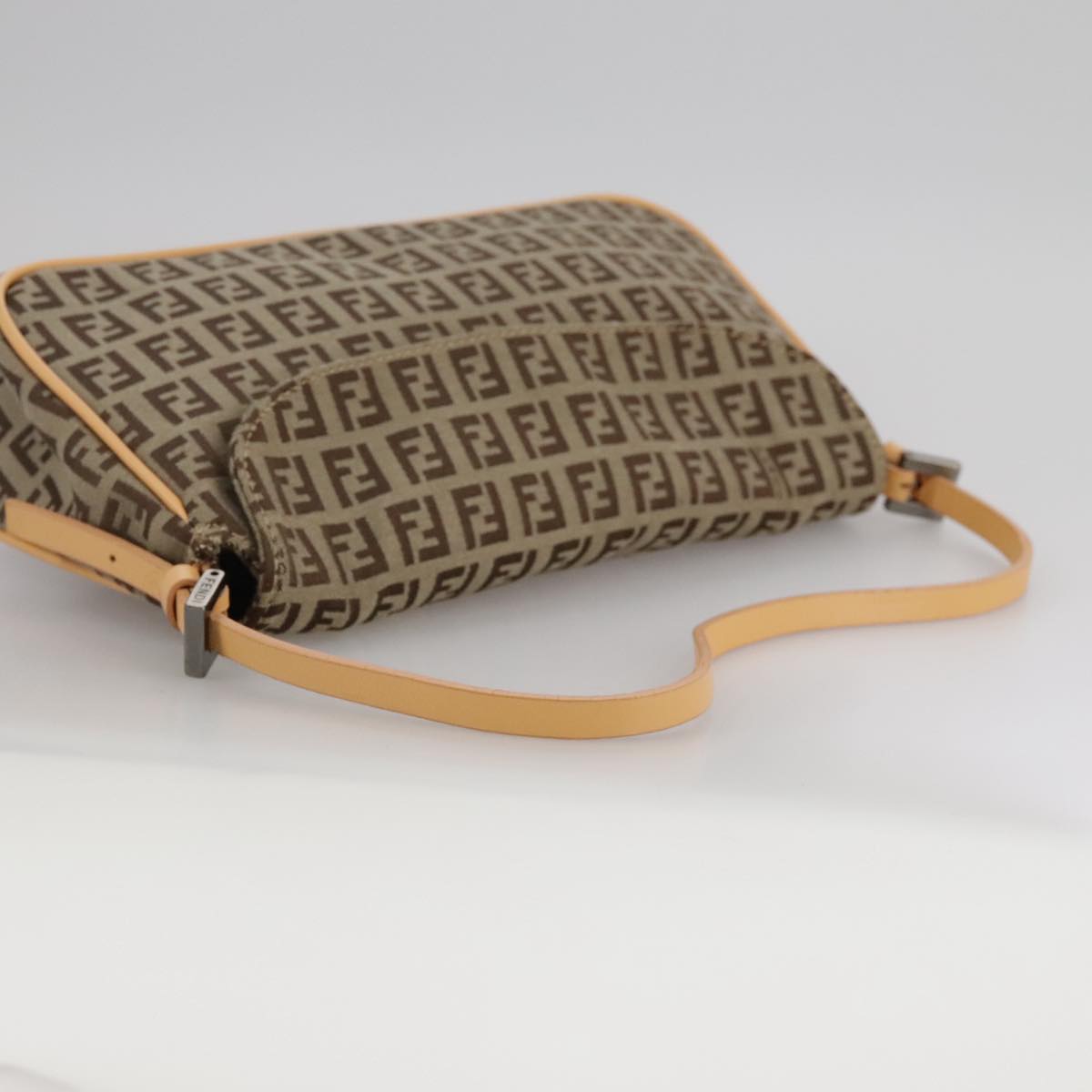FENDI Zucchino Canvas Hand Bag Beige 109493