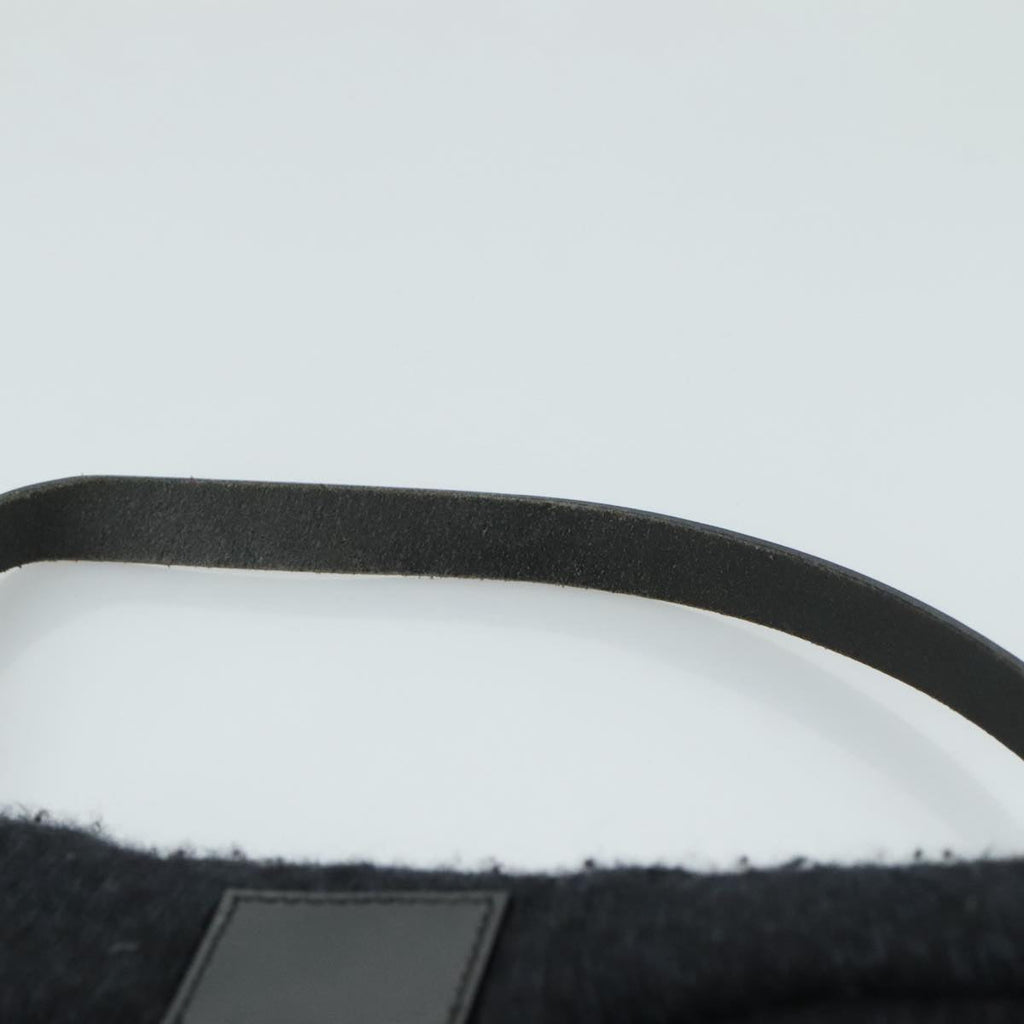 FENDI Mamma Baguette Shoulder Bag Wool Black Silver 109495