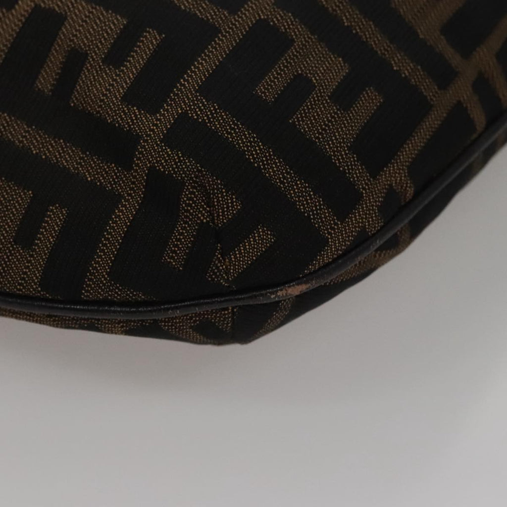 FENDI Zucca Canvas Shoulder Bag Brown Black 109499