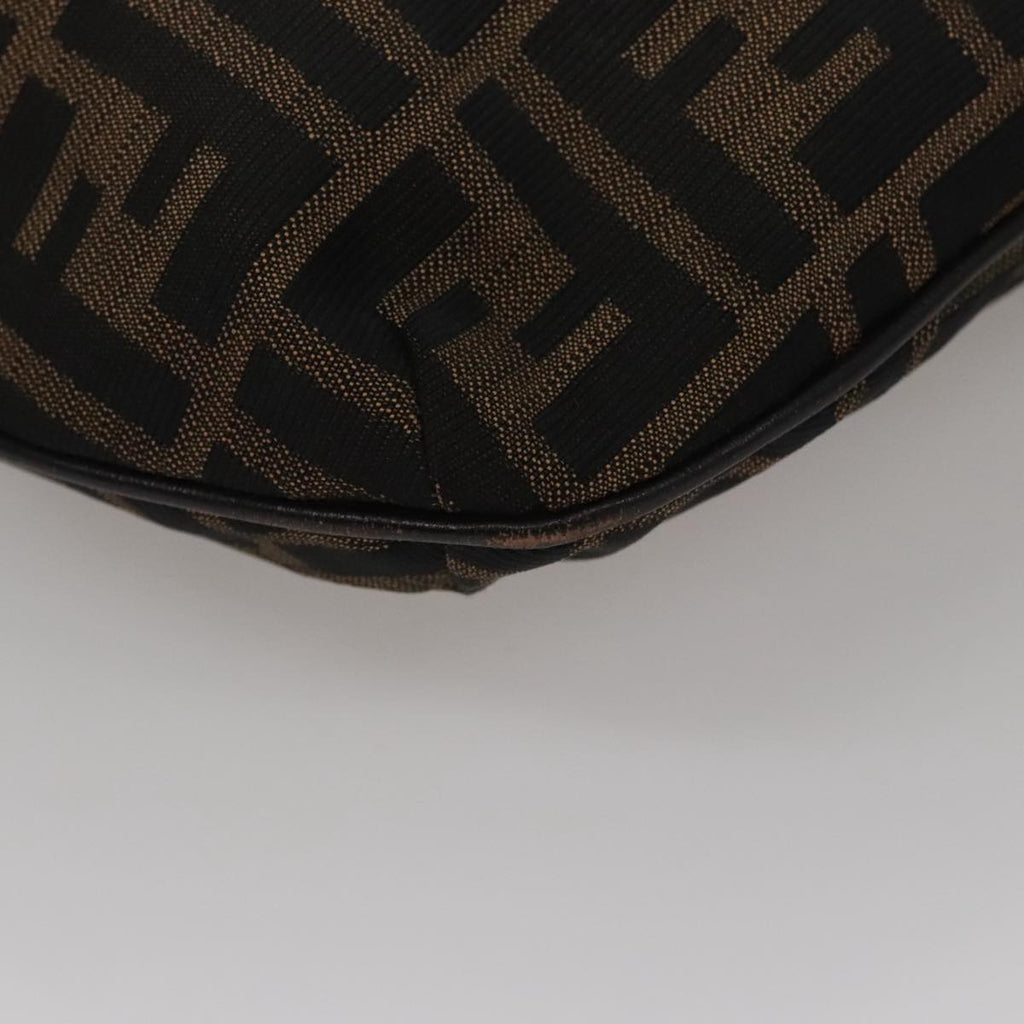 FENDI Zucca Canvas Shoulder Bag Brown Black 109499