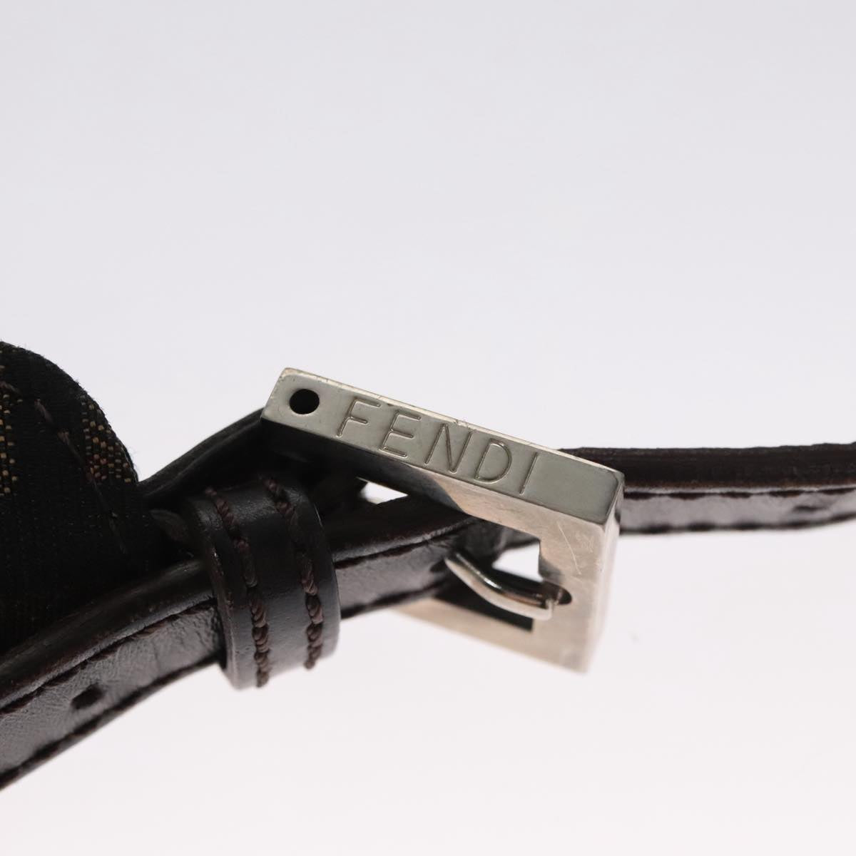 FENDI Zucca Canvas Shoulder Bag Brown Black 109499