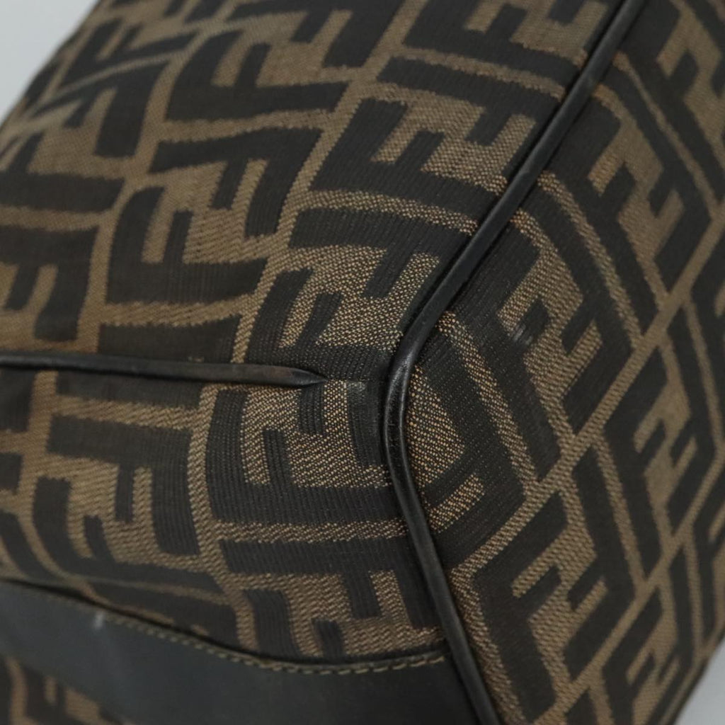 FENDI Zucca Canvas Hand Bag Brown Black 109509