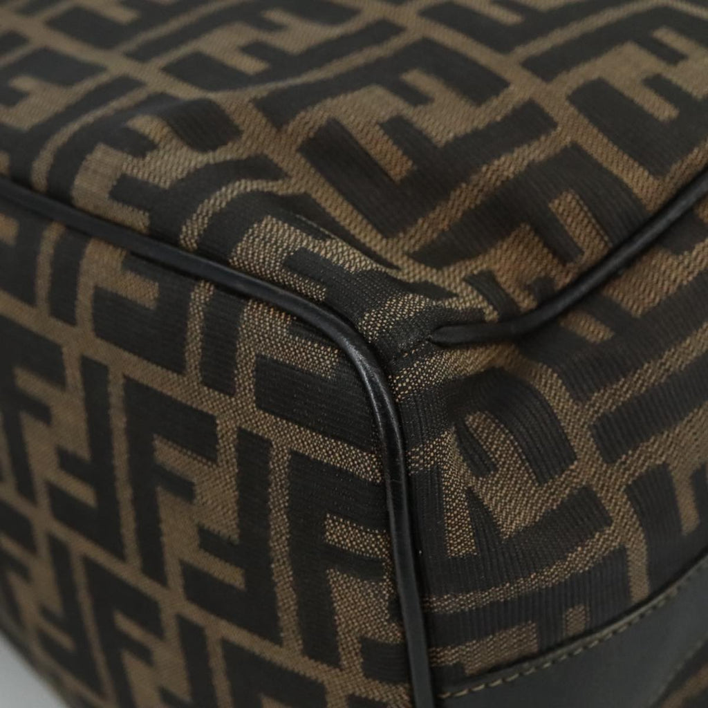 FENDI Zucca Canvas Hand Bag Brown Black 109509