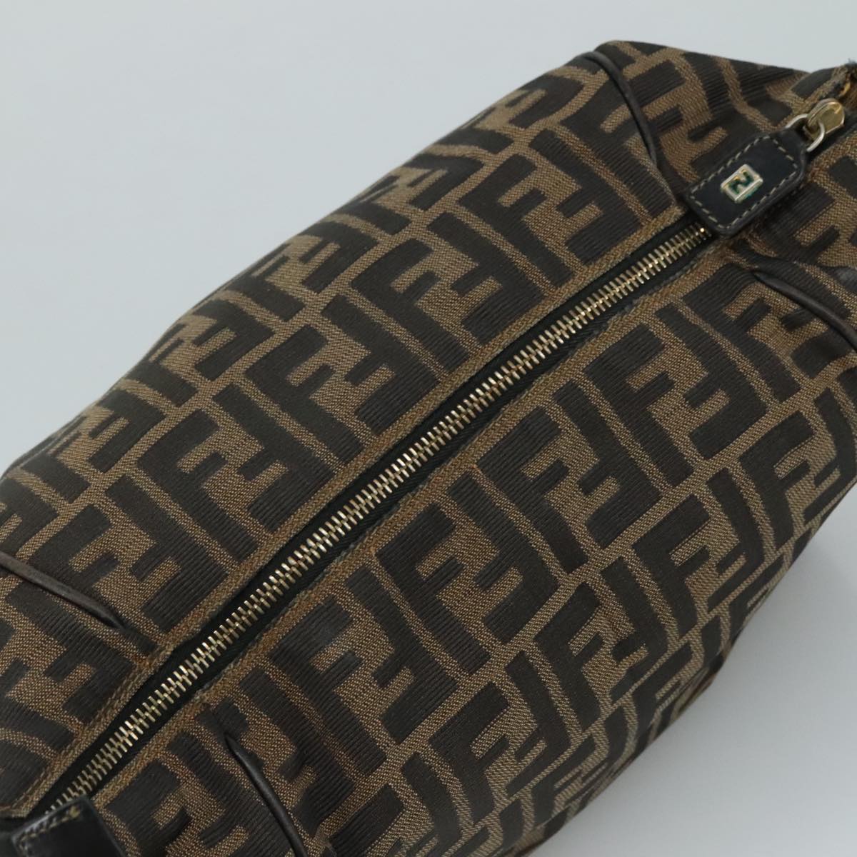 FENDI Zucca Canvas Hand Bag Brown Black 109509