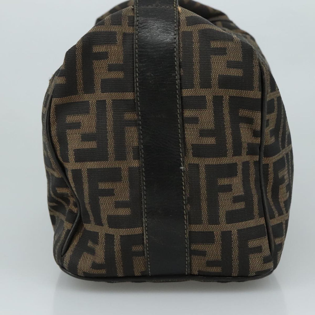 FENDI Zucca Canvas Hand Bag Brown Black 109509