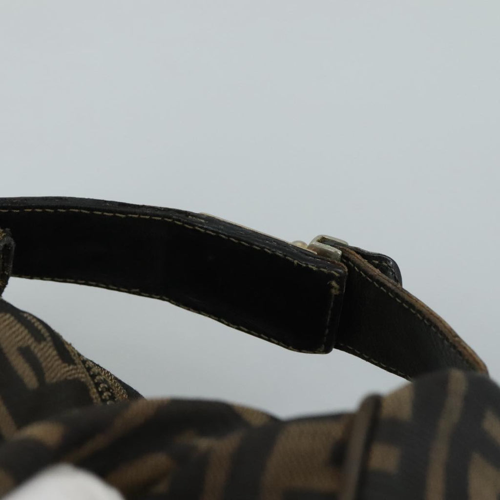 FENDI Zucca Canvas Hand Bag Brown Black 109509