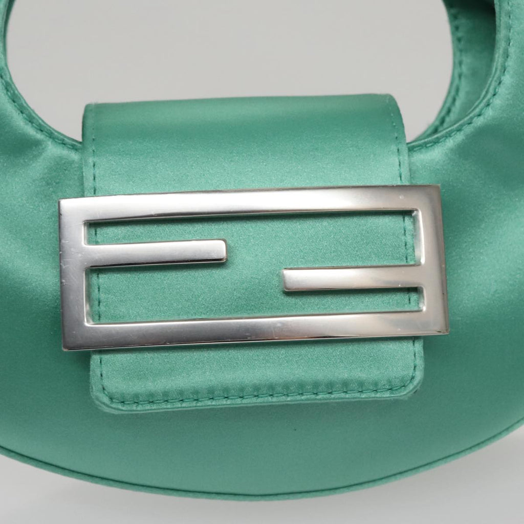 FENDI Hand Bag Satin Green 109715SA