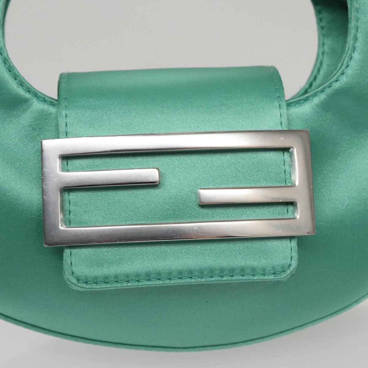 FENDI Hand Bag Satin Green 109715SA
