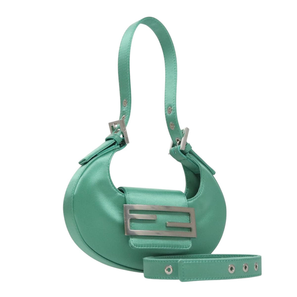 FENDI Hand Bag Satin Green 109715SA