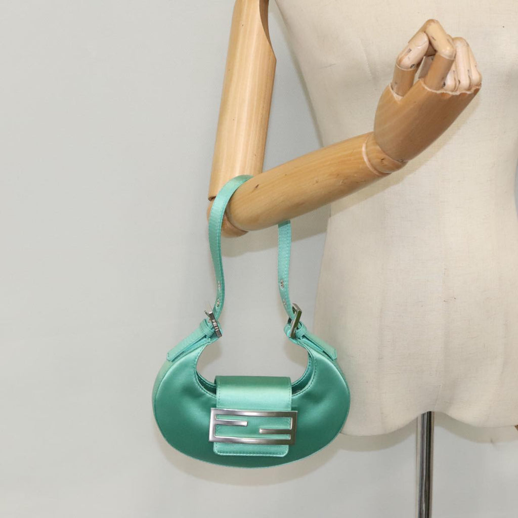 FENDI Hand Bag Satin Green 109715SA
