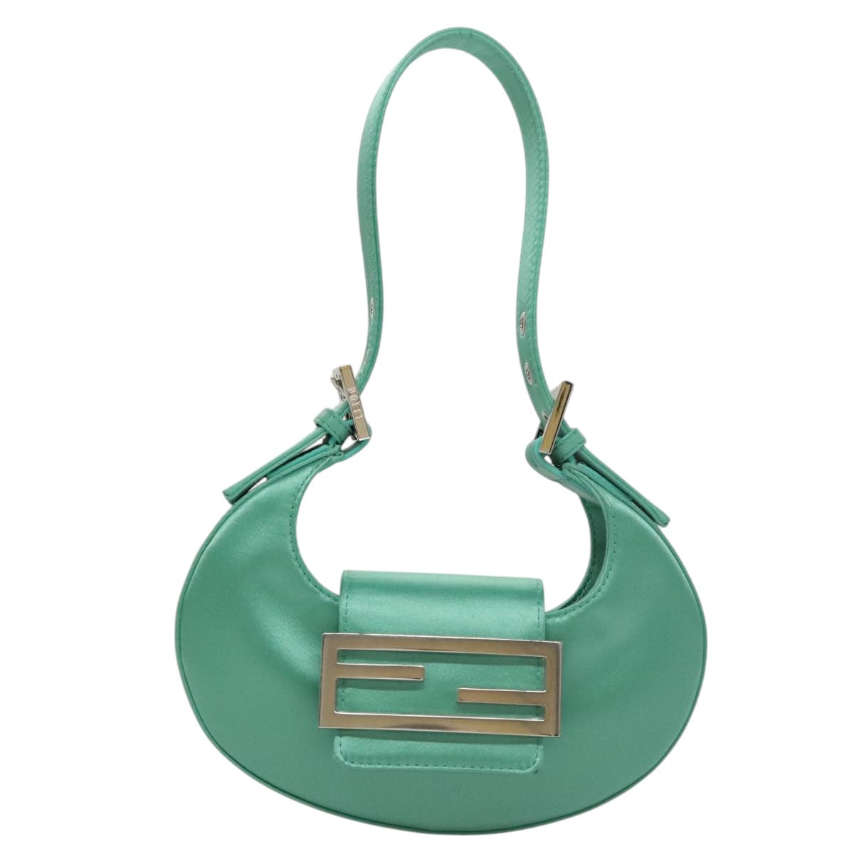 FENDI Hand Bag Satin Green 109715SA