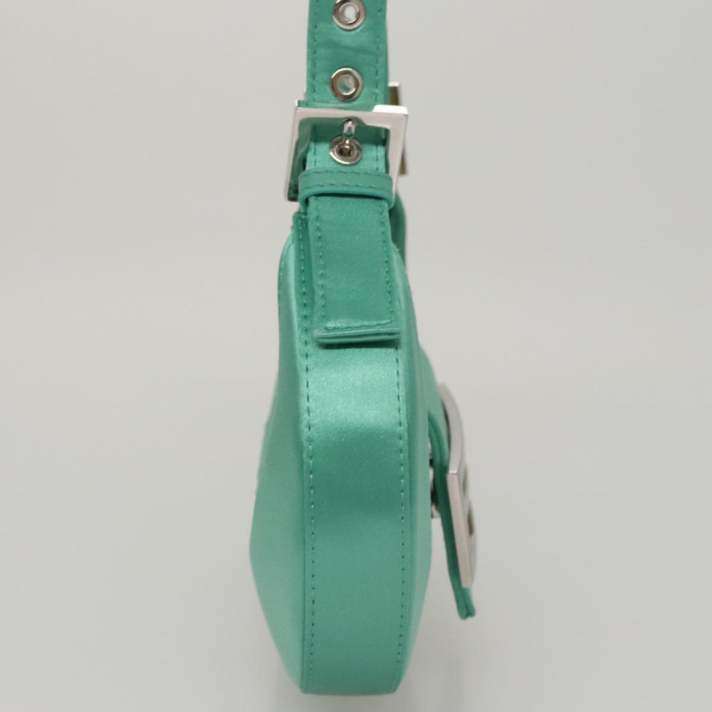 FENDI Hand Bag Satin Green 109715SA