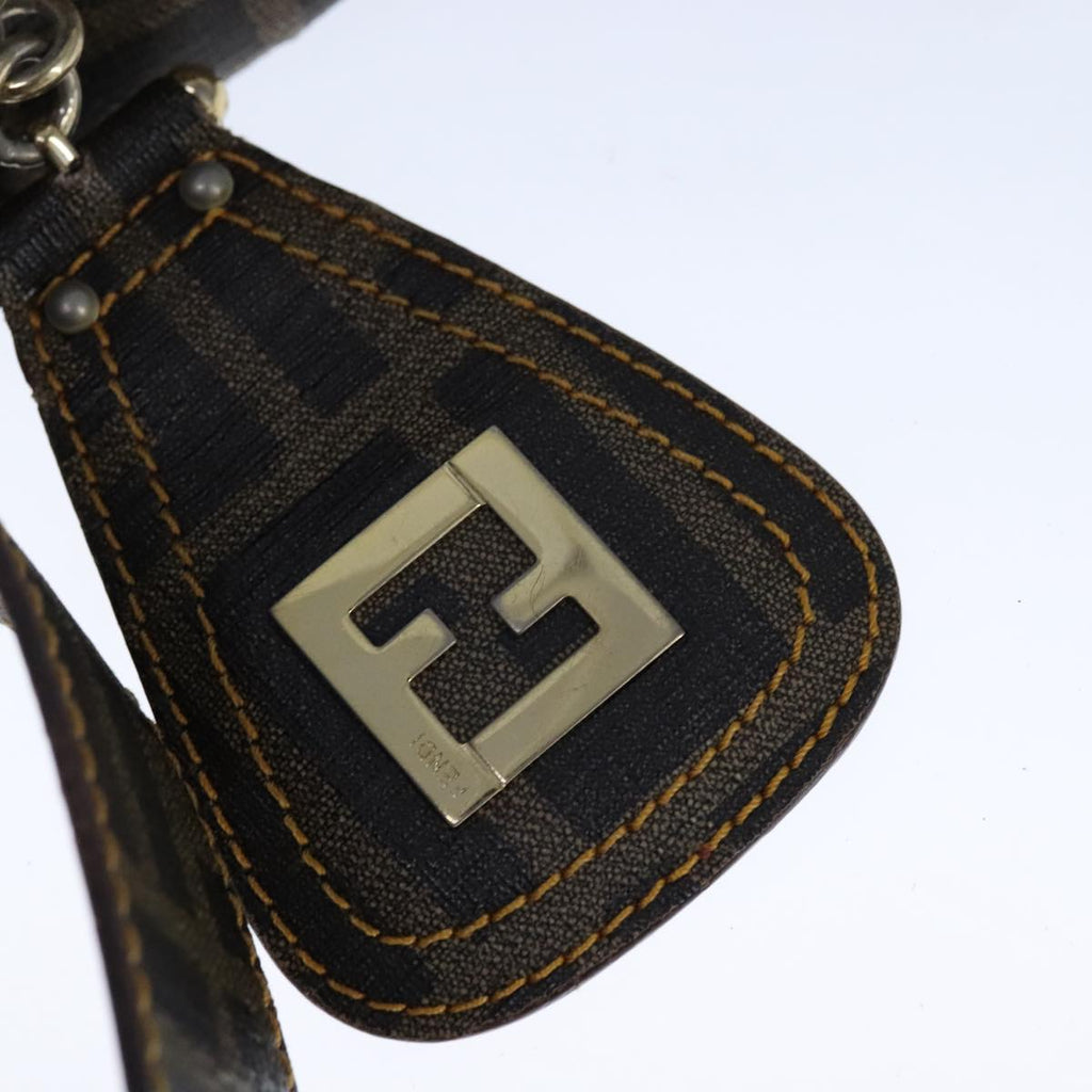 FENDI Zucca Canvas Zucchino Canvas Shoulder Bag Brown Black 109820