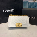 CHLSmall Boy Handbag White For Women, Women’s Bags, Shoulder And Crossbody Bags 7.8in/20cm A67085