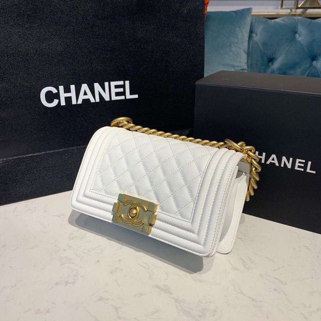 CHLSmall Boy Handbag White For Women Bags, Shoulder And Crossbody Bags 7.8in/20cm A67085