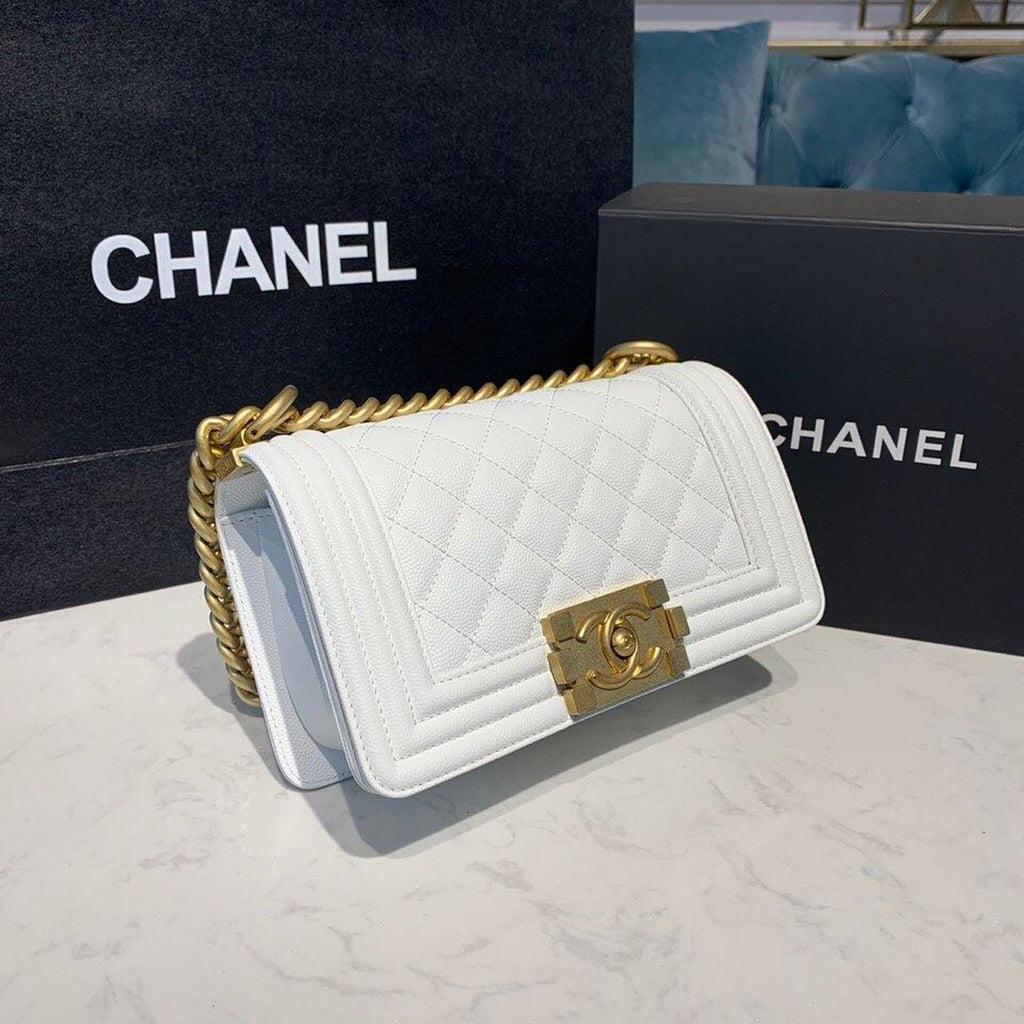 CHLSmall Boy Handbag White For Women, Women’s Bags, Shoulder And Crossbody Bags 7.8in/20cm A67085