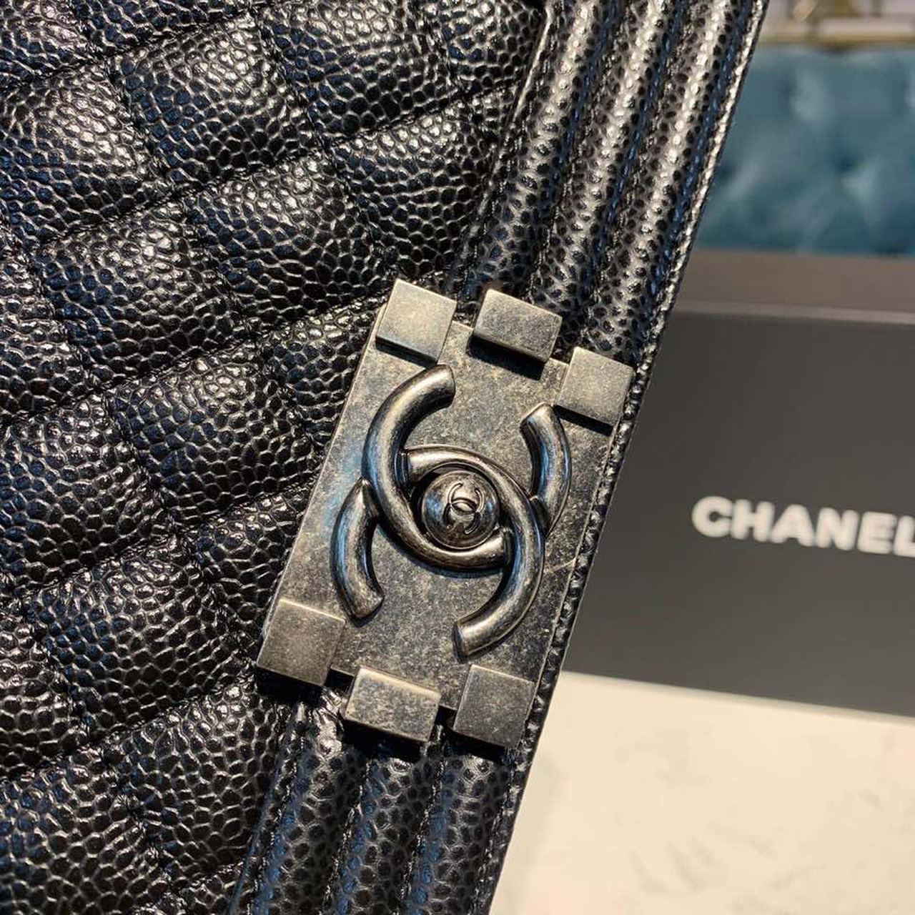 CHLSmall Boy Handbag Silver Hardware Black For Women, Women’s Bags, Shoulder And Crossbody Bags 7.8in/20cm A67085