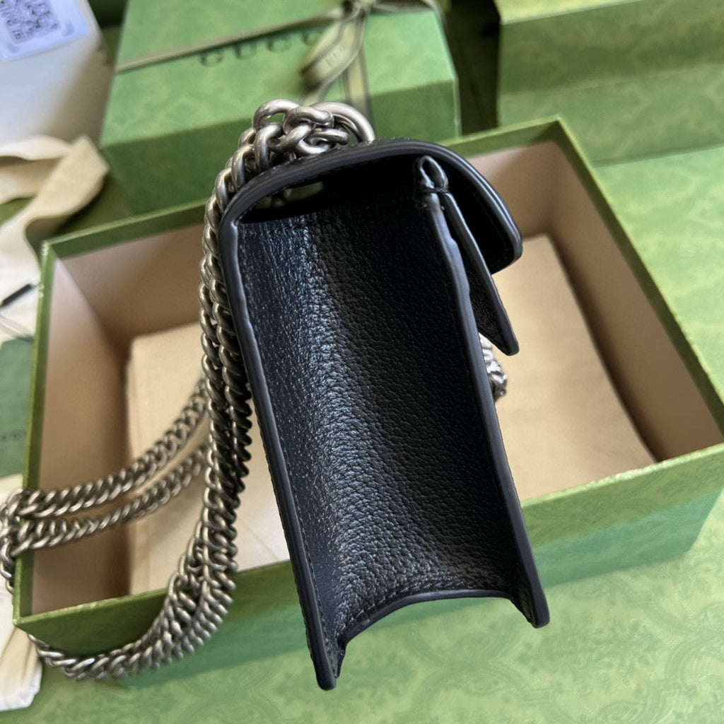 gg Dionysus Small gg Shoulder Bag Black And Ivory gg Denim Jacquard For Women 10in/25cm 499623 UN3BN 1274